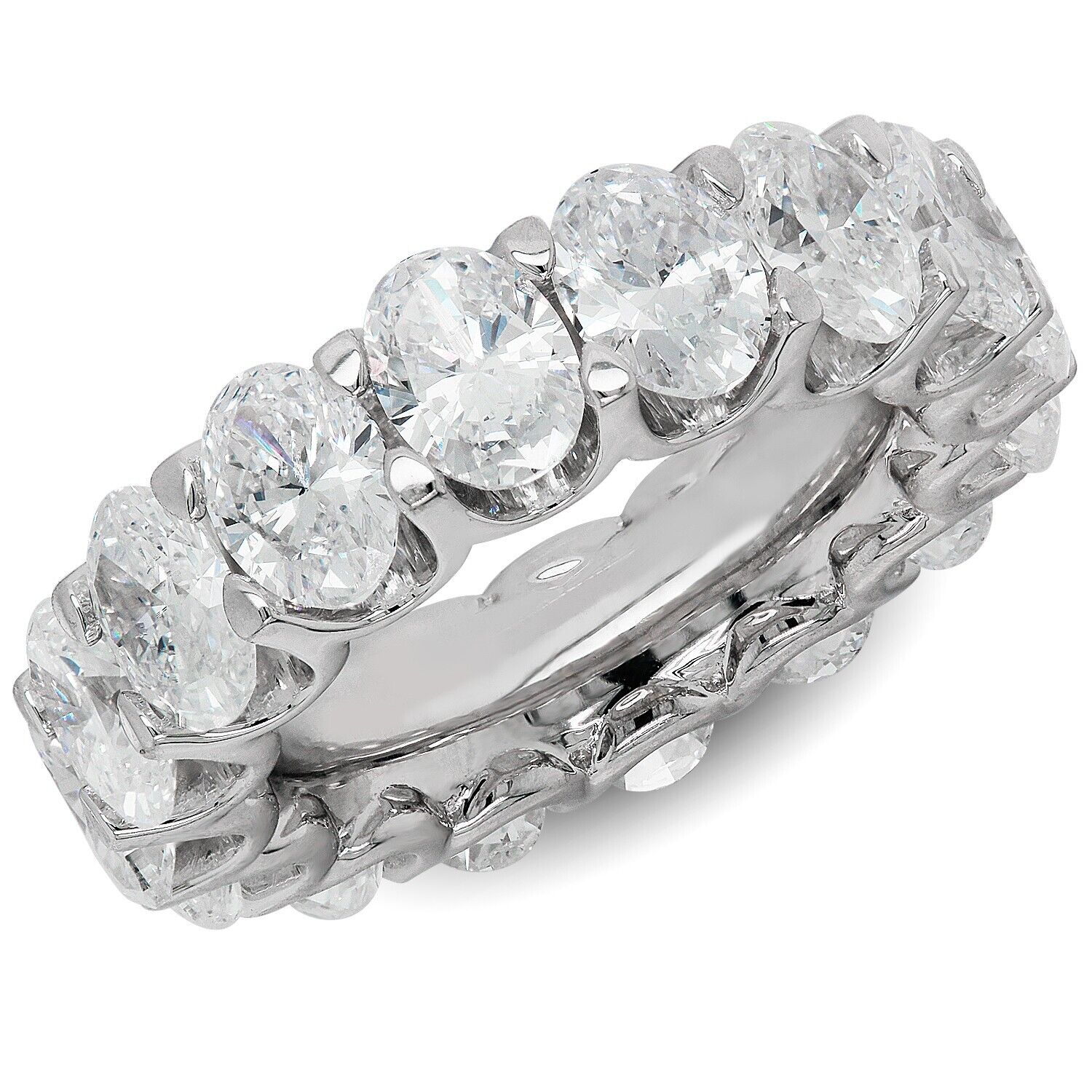 Lab Grown Diamond Eternity Ring D-E VS1-VS2 18K White Gold 6.68cttw Size 7